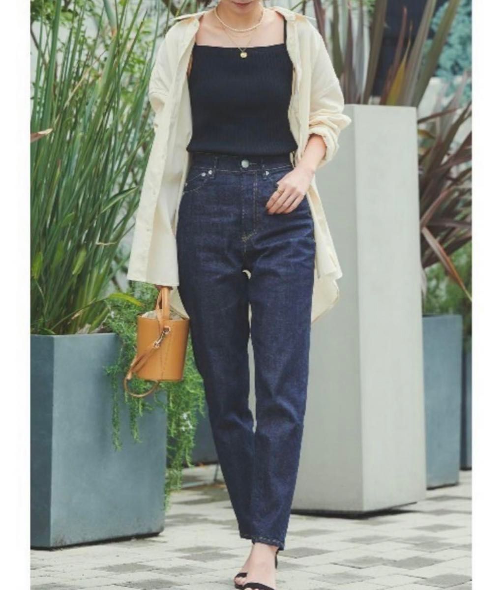 美品 ヤヌーク ANN アン ボーイズテーパード デニムパンツ 23 美品 ヤヌーク ANN アン ボーイズテーパード デニムパンツ 23