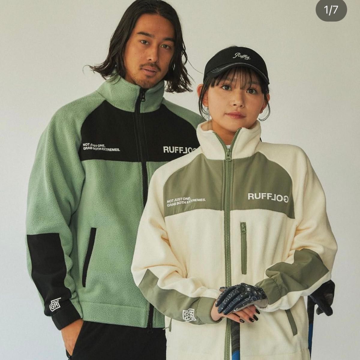 RUFFLOG フリースジャケット グリーン XXLゴルフウェア RUFFLOG フリースジャケット グリーン XXLゴルフウェア