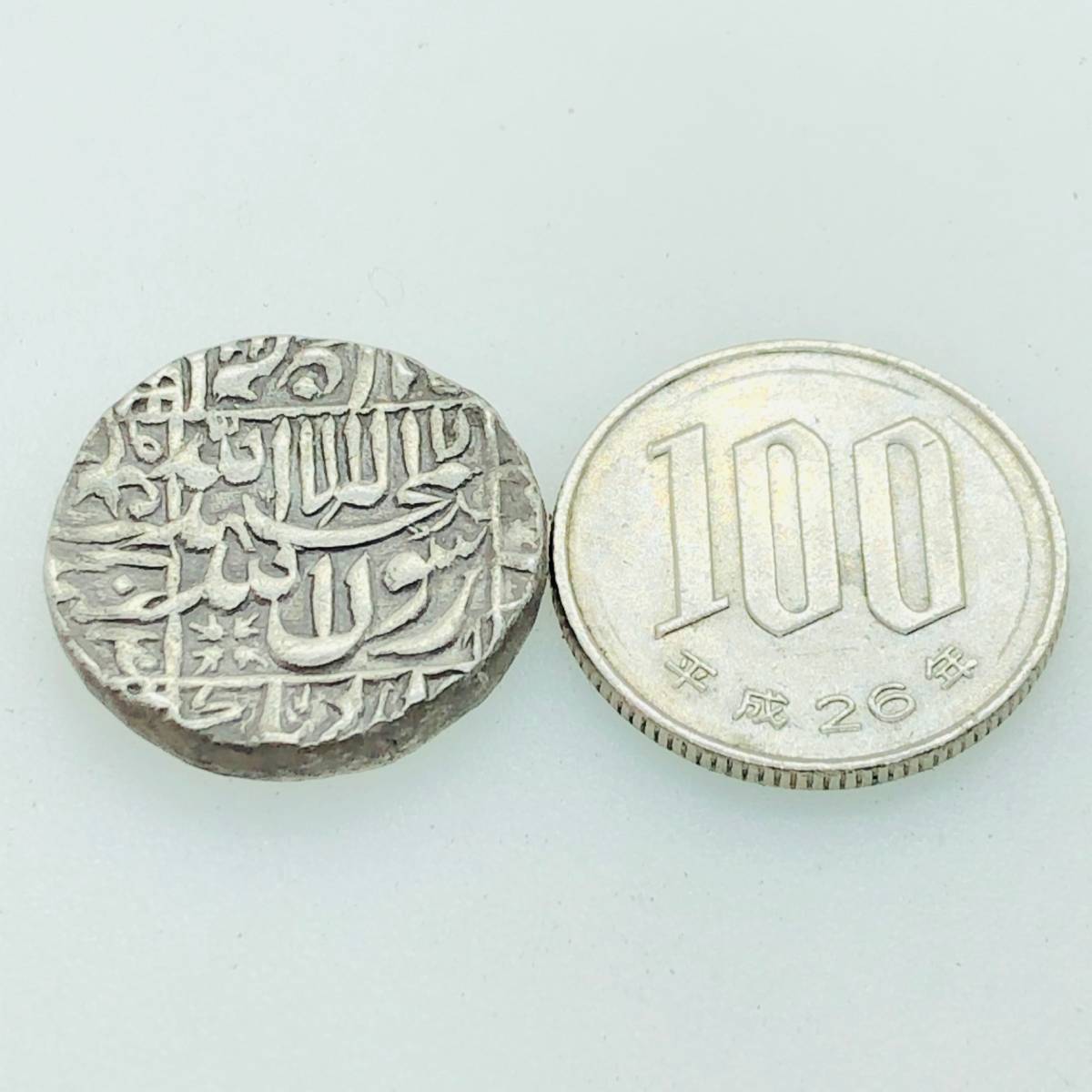 (M2)稀少·印度·銀硬幣**莫臥兒帝國、第5代皇帝 沙阿-jahan．,1633~1659 A.D.,1-Rupee.,Multan mint.**    原文:(M2)希少・インド・シルバーコイン**ムガール帝国・第5代皇帝 シャー-ジャハン.,1633~1659 A.D.,1-Rupee.,Multan mint.**