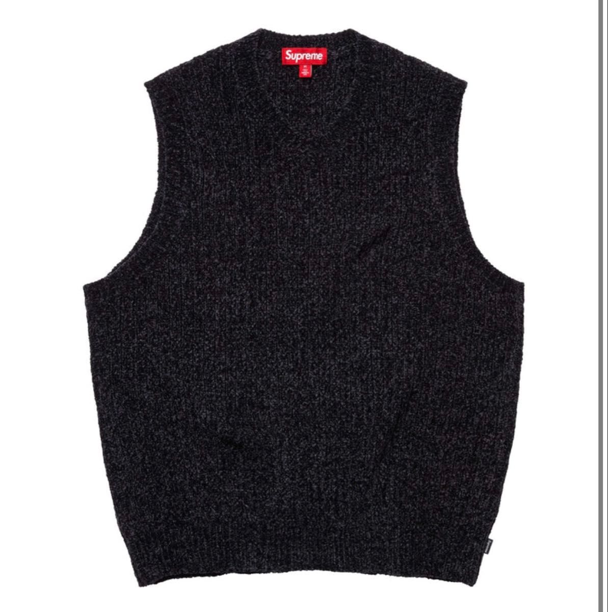 Chenille Sweater Vest supreme シュプリーム ブラック sizeL Chenille Sweater Vest supreme シュプリーム ブラック sizeL