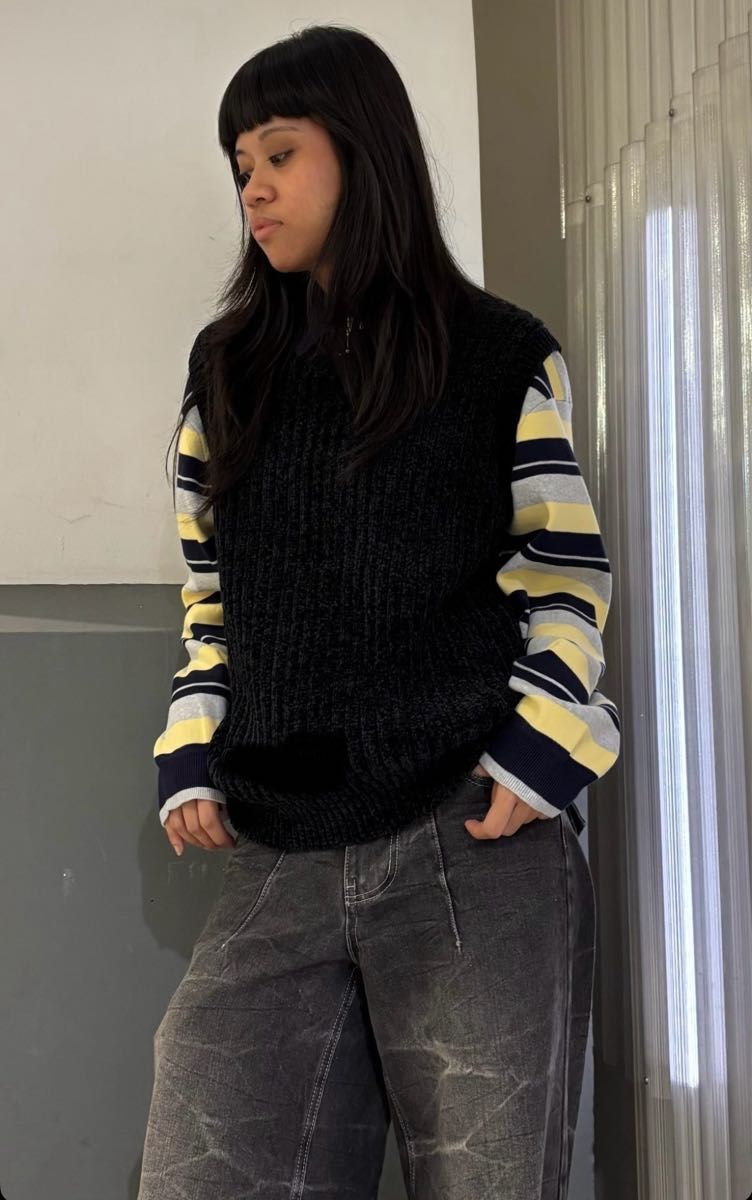 Chenille Sweater Vest supreme シュプリーム ブラック sizeL Chenille Sweater Vest supreme シュプリーム ブラック sizeL
