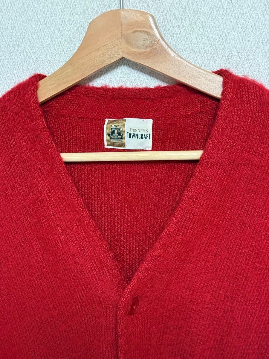 TOWNCRAFT シャギーカーディガン CARDIGAN モヘア レッド サイズ TOWNCRAFT シャギーカーディガン CARDIGAN モヘア レッド サイズ