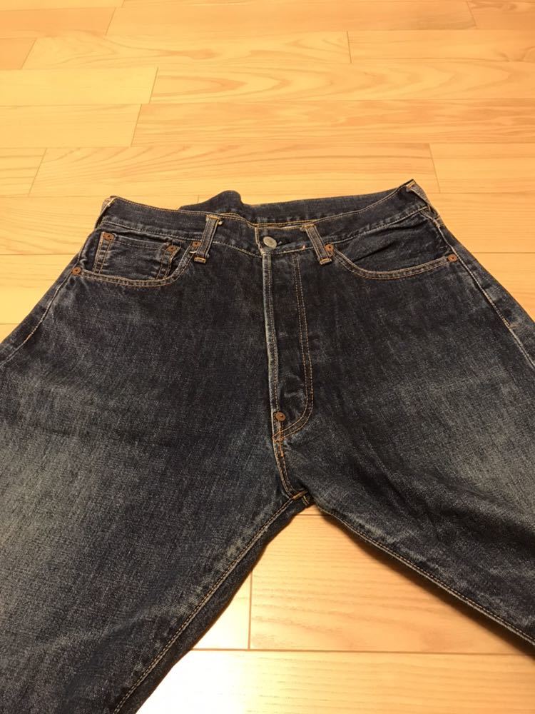 初期☆EVIS JEANS／旧エヴィス ジーンズ Lot2501xxモデル W31 デニムパンツ 釣り革パッチ！&エビスヤデ赤タブ ペンキカモメ ビンテージ赤耳の画像3