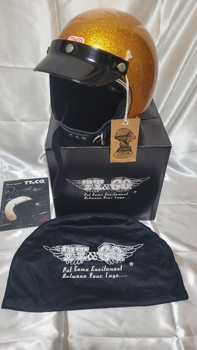 TT&CO ギンギラセブンティーズ オレンジ ジェットヘルメット 500 TT&CO ギンギラセブンティーズ オレンジ ジェットヘルメット 500