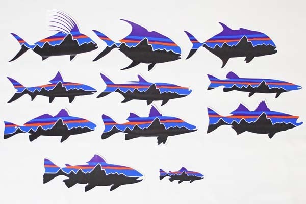 訳あり パタゴニア フィッツロイ フィッシュ ステッカー 11種セット PATAGONIA FITZROY FISH STICKERS SET 釣り 魚 トラウト GT シール