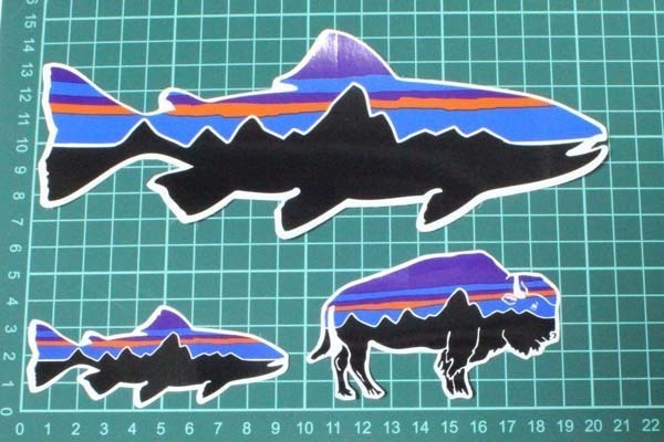 перевод иметь Patagonia стикер fitsuroi3 вида комплект PATAGONIA FITZROY STICKER форель baisonSET рыба . рыболовный наклейка custom декоративный элемент 