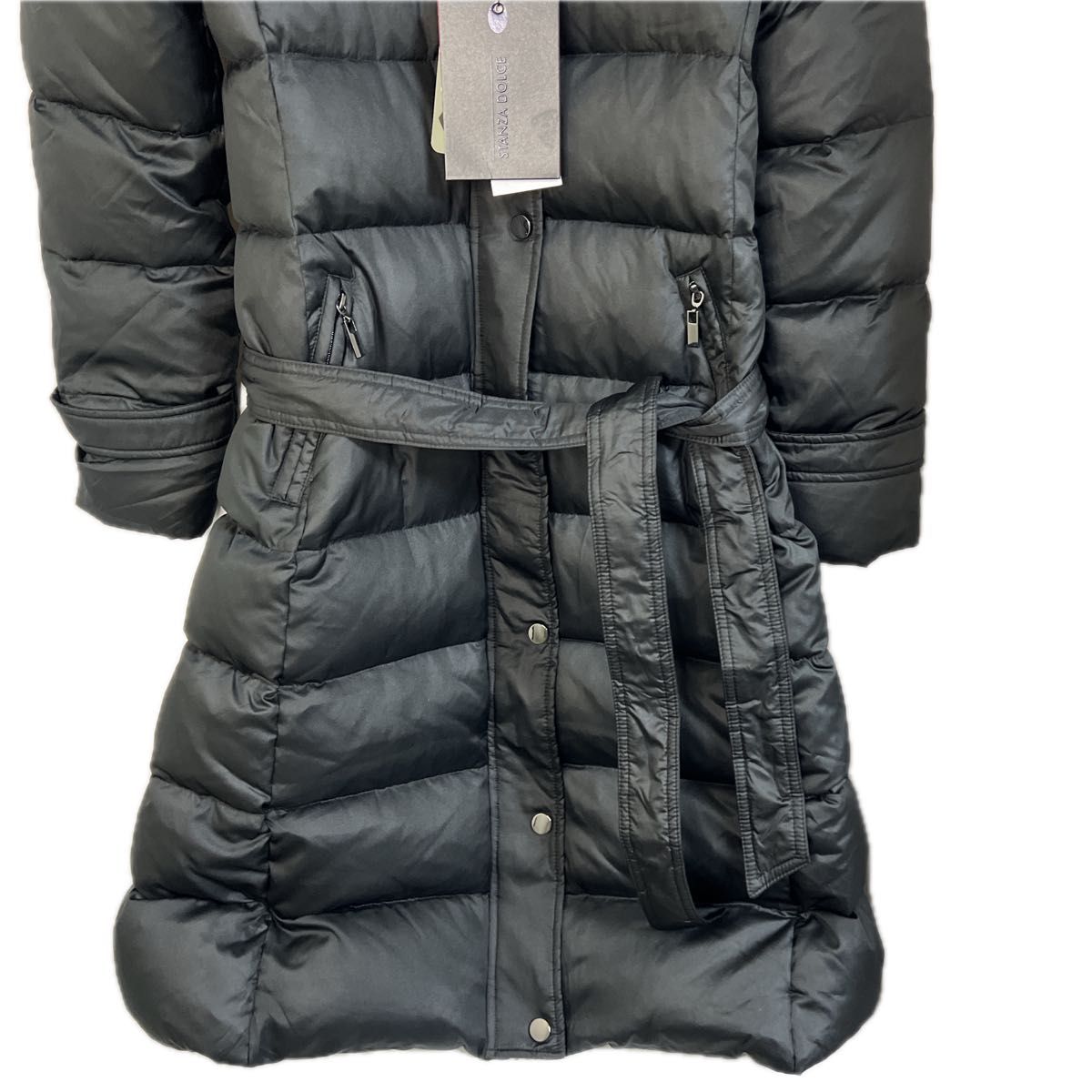 ★新品★STANZA DOLCE スタンザドルチェ ダウンコート ロングコート ブラック アウター ダウンジャケット ベルト ★新品★STANZA DOLCE スタンザドルチェ ダウンコート ロングコート ブラック アウター ダウンジャケット ベルト