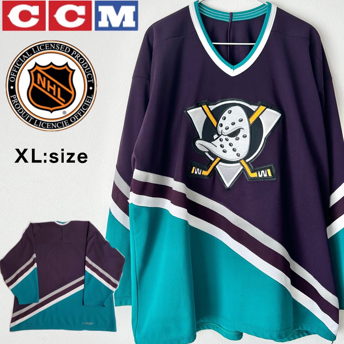 NHL×CCM】アハイナム・マイティダックスユニフォーム ホッケー NHL×CCM】アハイナム・マイティダックスユニフォーム ホッケー