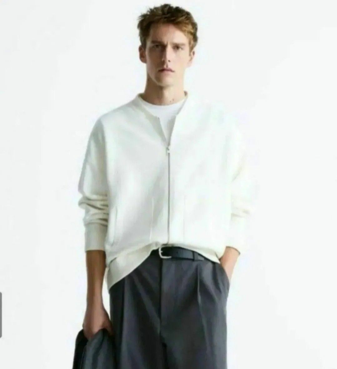 ダブルジップ ニットカーディガン ジャケット Lサイズ ザラ ZARA ダブルジップ ニットカーディガン ジャケット Lサイズ ザラ ZARA