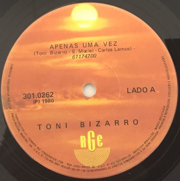試聴●Toni Bizarro●AOR名曲を彷彿させるメロウ・ブラジリアンソウル『Apenas Uma Vez 』/Muro/Spinna/Wax Poetics/Rare Groove A to Zの画像3
