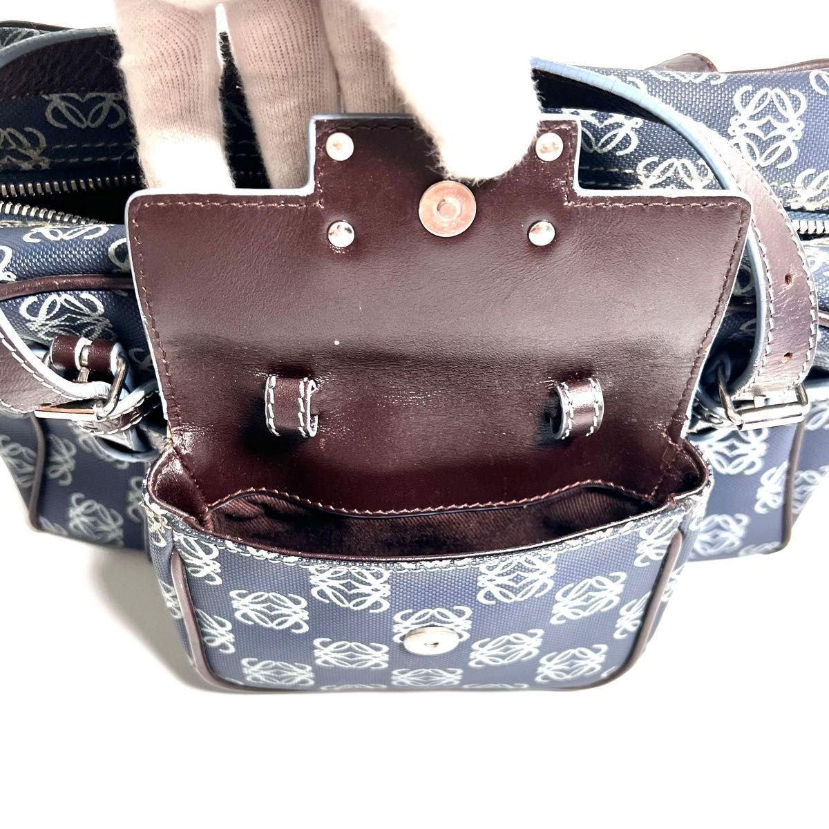 価格相談可能】希少 LOEWE ロエベ ミニボストン リピート柄 価格相談可能】希少 LOEWE ロエベ ミニボストン リピート柄