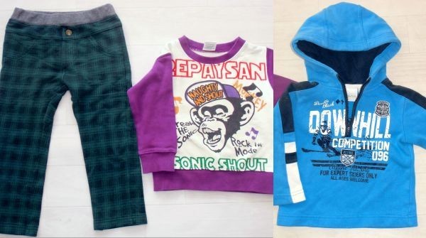 REPAYSAN★Koala kids★ユニクロ　パーカー・トレーナー・ズボン　チンパンジー♪スキー♪　80-90㎝　男の子お着換えセット♪_画像1