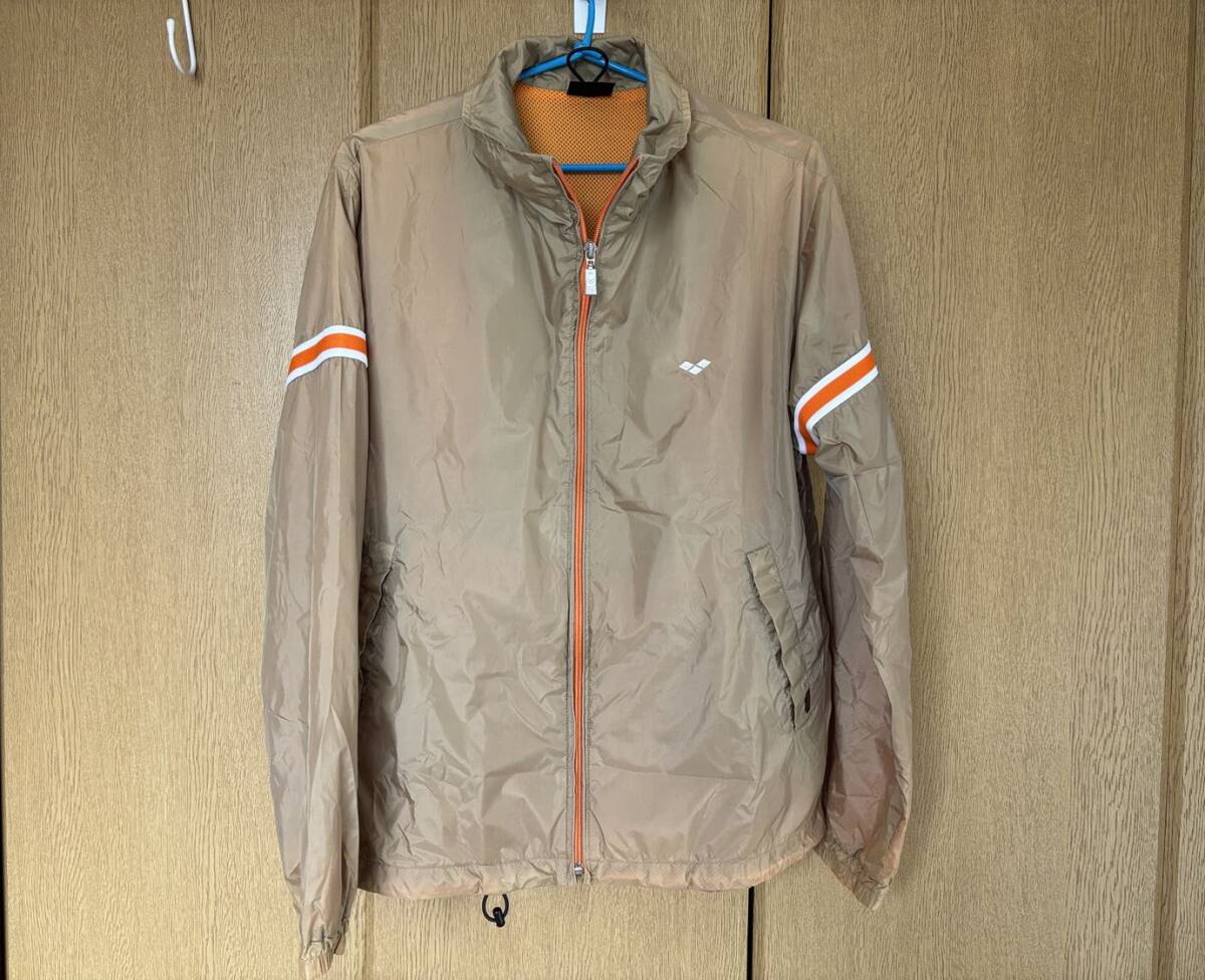 ★中古★arena アリーナ ナイロンジャケット ATH-0127 ウインドブレーカー Sサイズ ベージュ デサント制 DESCENTE 里メッシュ