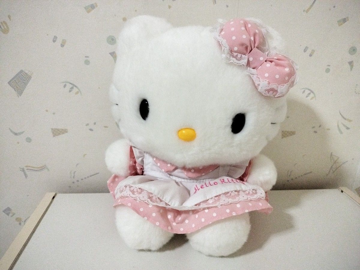 新品 キティ ぬいぐるみ ハローキティ キティちゃんぬいぐるみ サンリオ ピンク 水玉 リボン Kitty エプロン レア 新品 キティ ぬいぐるみ ハローキティ キティちゃんぬいぐるみ サンリオ ピンク 水玉 リボン Kitty エプロン レア