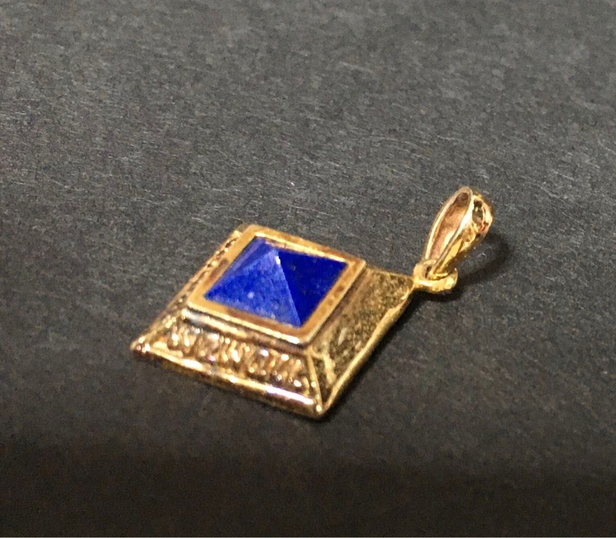 【貴重:当時物】ラピスクラブ ペンダントトップ ゴールドカラー Lapis Clubパワーストーン ラピスラズリ ゴールド ペンダント