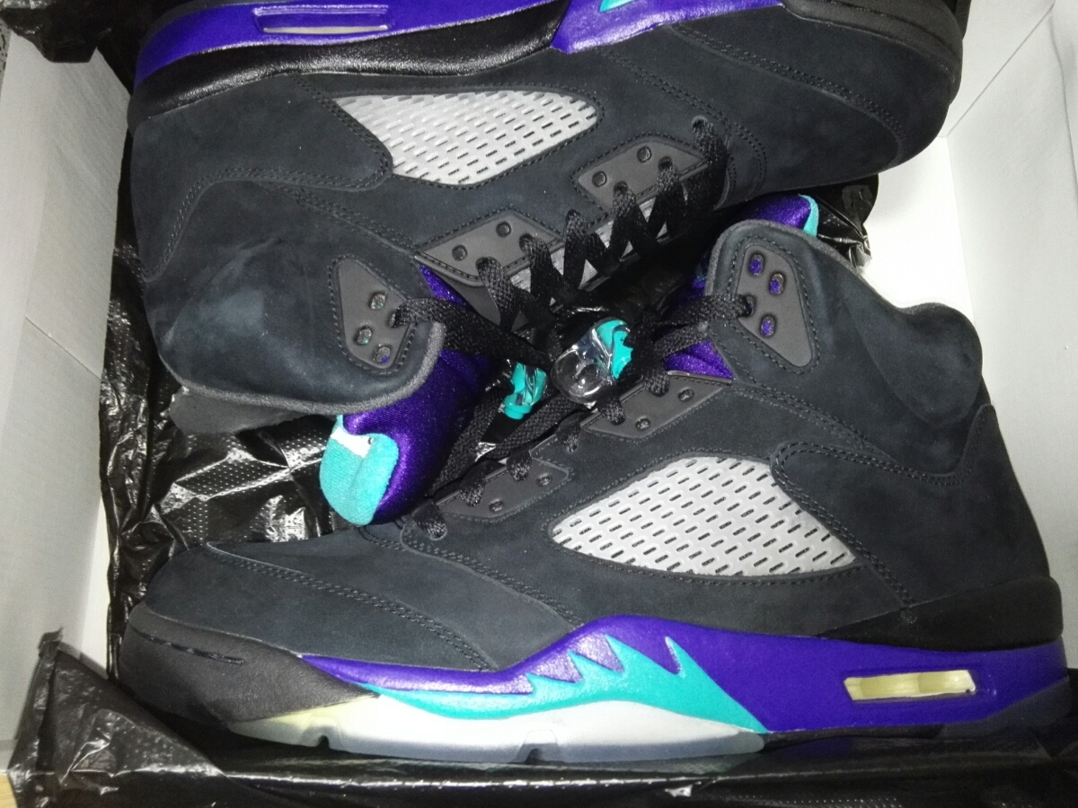 US11 / 29cm NIKE AIR JORDAN 5 RETRO BLACK GRAPE ナイキ エア ジョーダン レトロ ブラック グレープ 黒 紫 OG_画像2