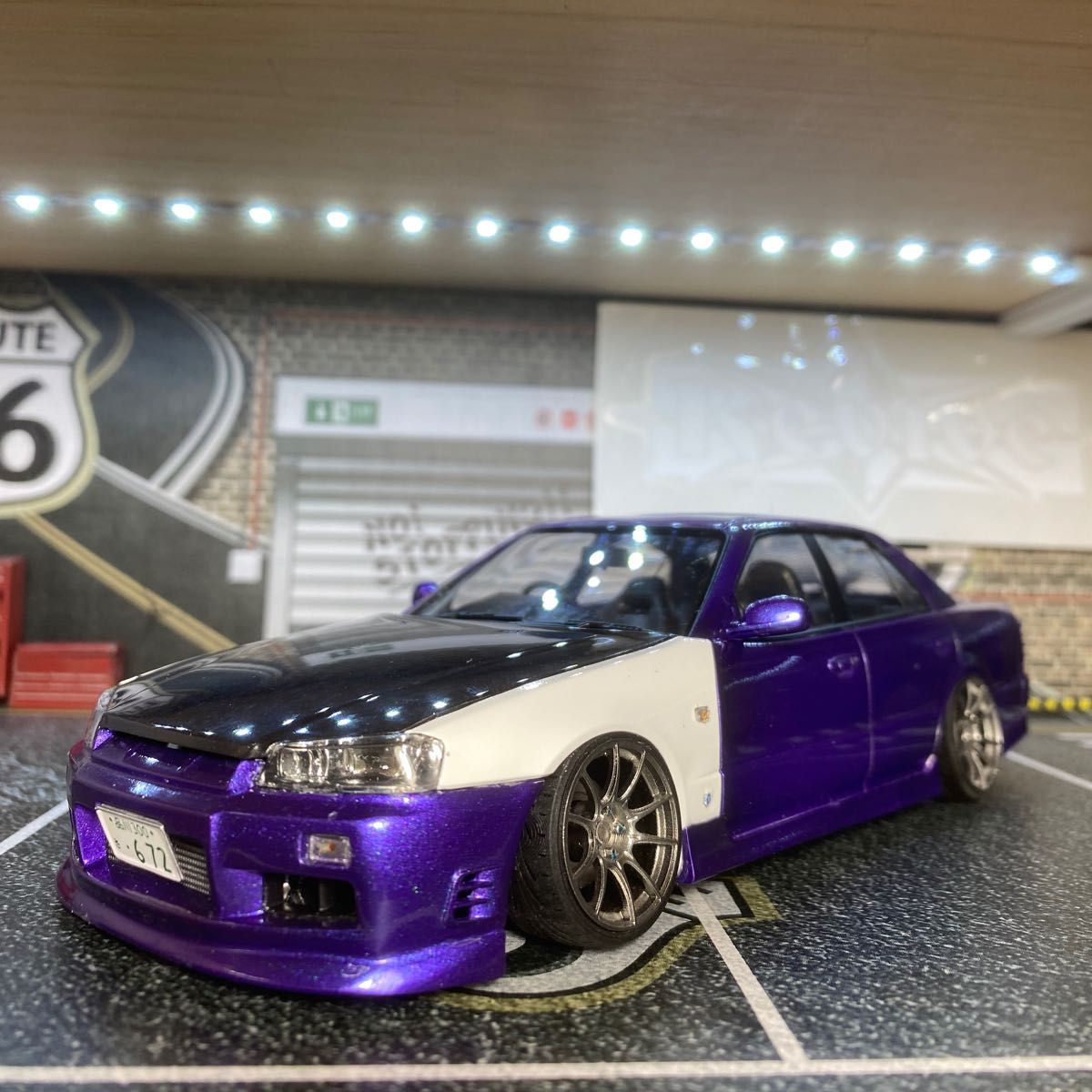 プラモデル完成品 アオシマ 1/24 ER34 スカイライン25GT-X プラモデル完成品 アオシマ 1/24 ER34 スカイライン25GT-X