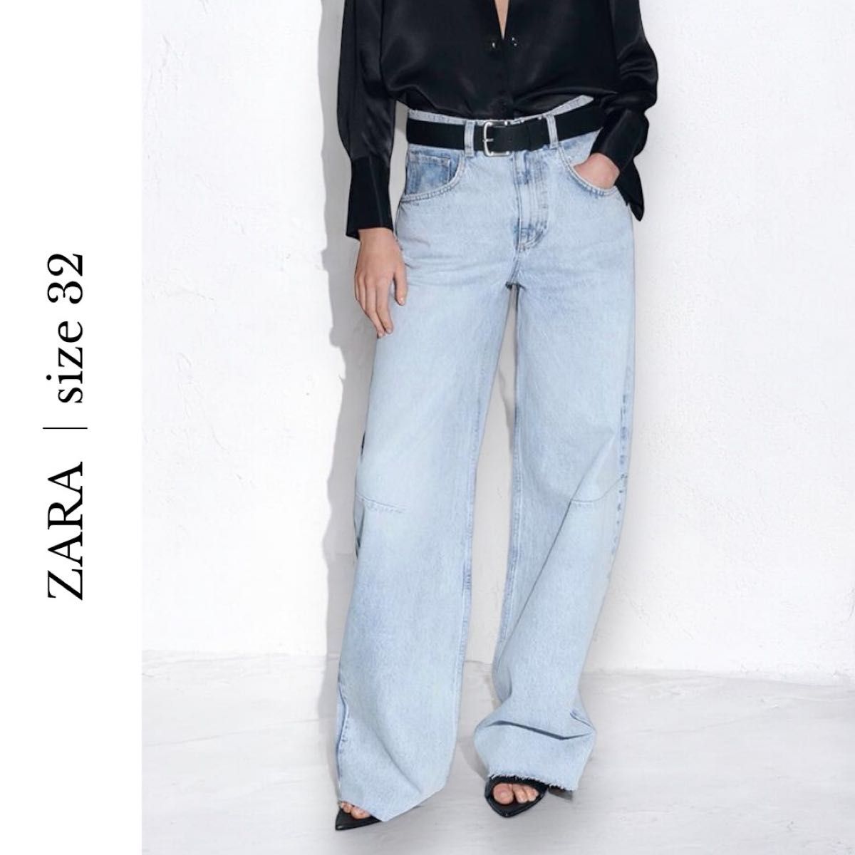 ZARA ザラ バルーンデニム 今っぽ 美シルエット ライトブルー ZARA ザラ バルーンデニム 今っぽ 美シルエット ライトブルー