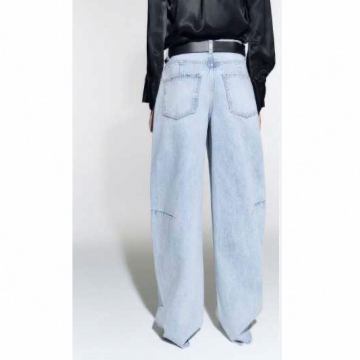 ZARA ザラ バルーンデニム 今っぽ 美シルエット ライトブルー ZARA ザラ バルーンデニム 今っぽ 美シルエット ライトブルー