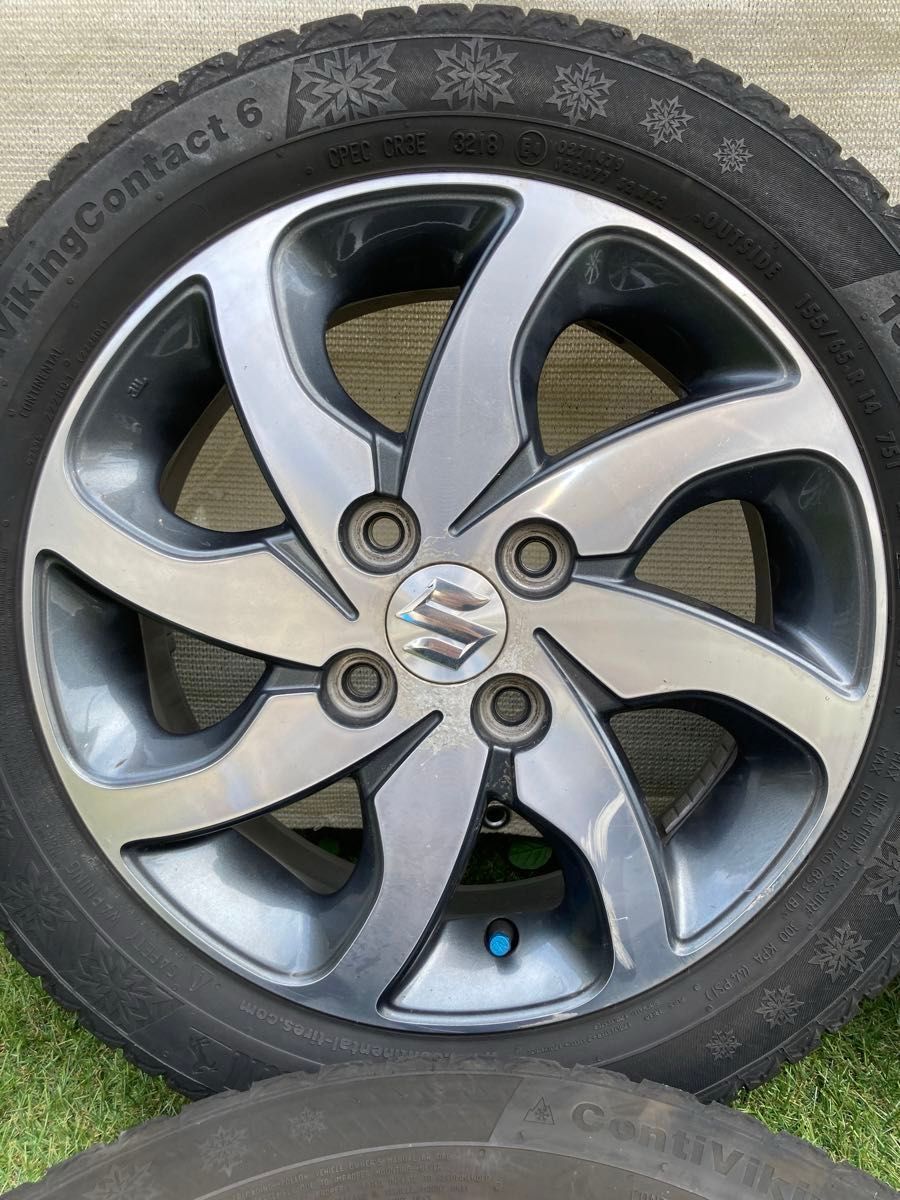SUZUKI パレット 155 65 14 155/65R14スタッドレスタイヤ付きアルミホイール パレットSW純正