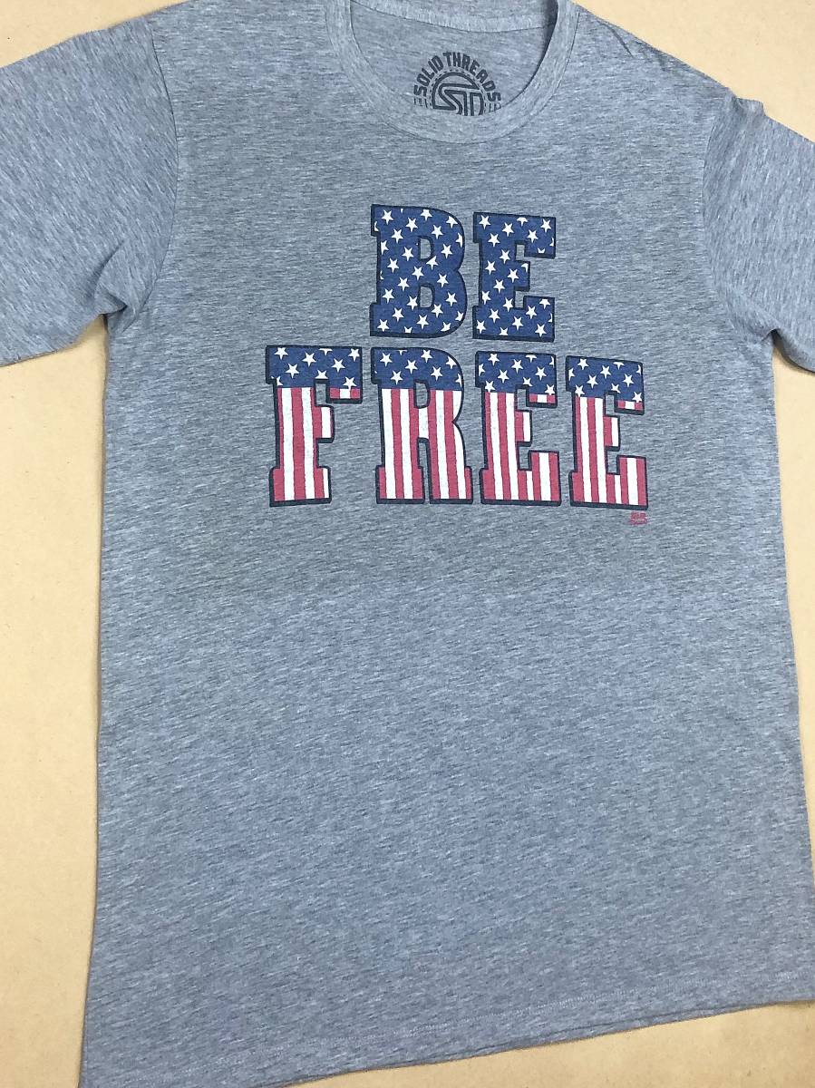 SOLID THREADS　BE FREE 丸首Tシャツ　USA製　M　グレー　ソリッドスレッズ_画像4