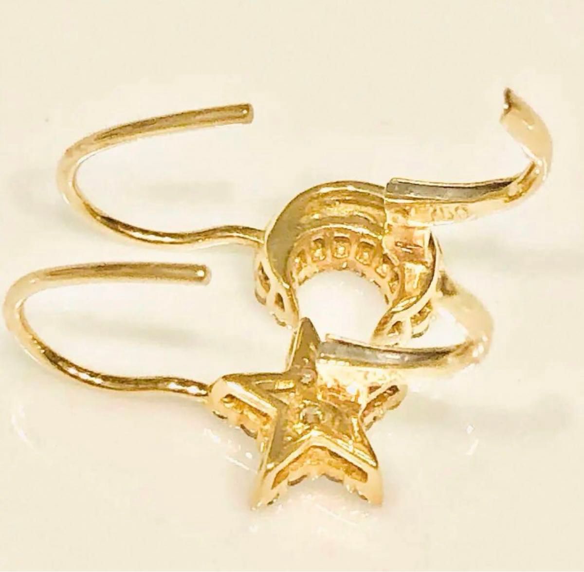 超美品 ポンテヴェキオ ピアス 18K 18YG 星 スター 月 ムーン 超美品 ポンテヴェキオ ピアス 18K 18YG 星 スター 月 ムーン