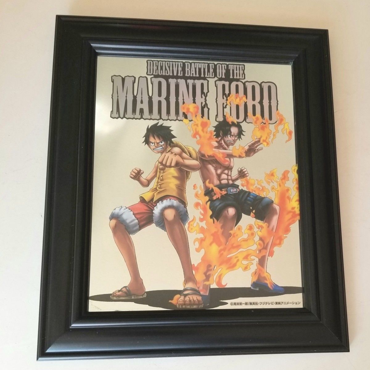 新品未使用 ワンピース ルフィ ミラー インテリア用 ワンピース 鏡 送料込み 額縁 インテリア ONE PIECE 絵 マンガ