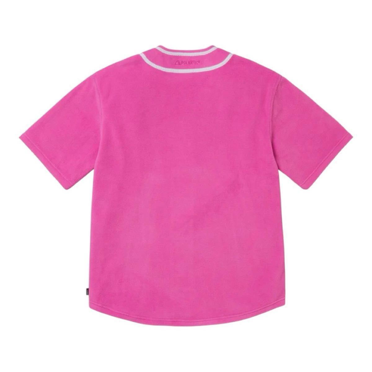 M SUPREME POLARTEC BASEBALL JERSEY PINK ピンク ベースボール M SUPREME POLARTEC BASEBALL JERSEY PINK ピンク ベースボール