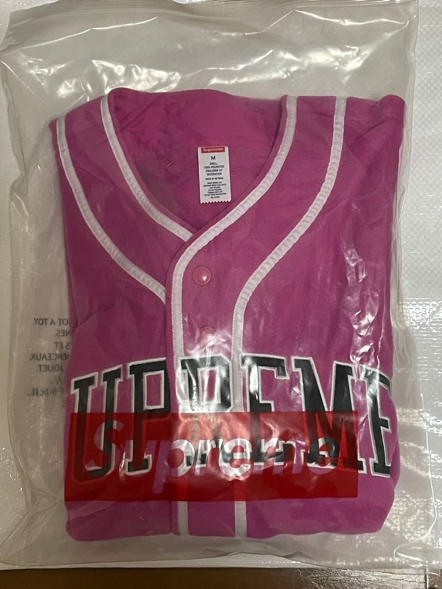 M SUPREME POLARTEC BASEBALL JERSEY PINK ピンク ベースボール M SUPREME POLARTEC BASEBALL JERSEY PINK ピンク ベースボール