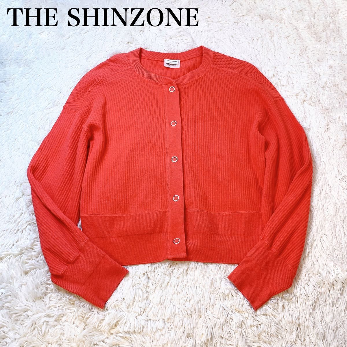 THE SHINZONE シンゾーン ケープリンカーディガン レッド THE SHINZONE シンゾーン ケープリンカーディガン レッド
