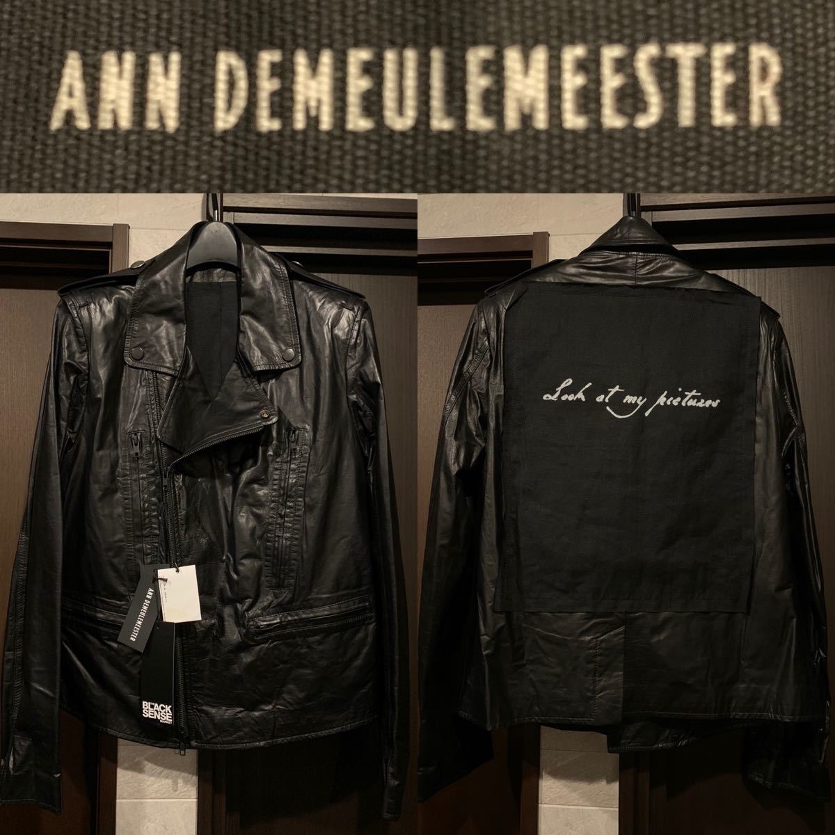 新品】Ann Demeulemeester 18SSレザーライダースジャケット 新品】Ann Demeulemeester 18SSレザーライダースジャケット