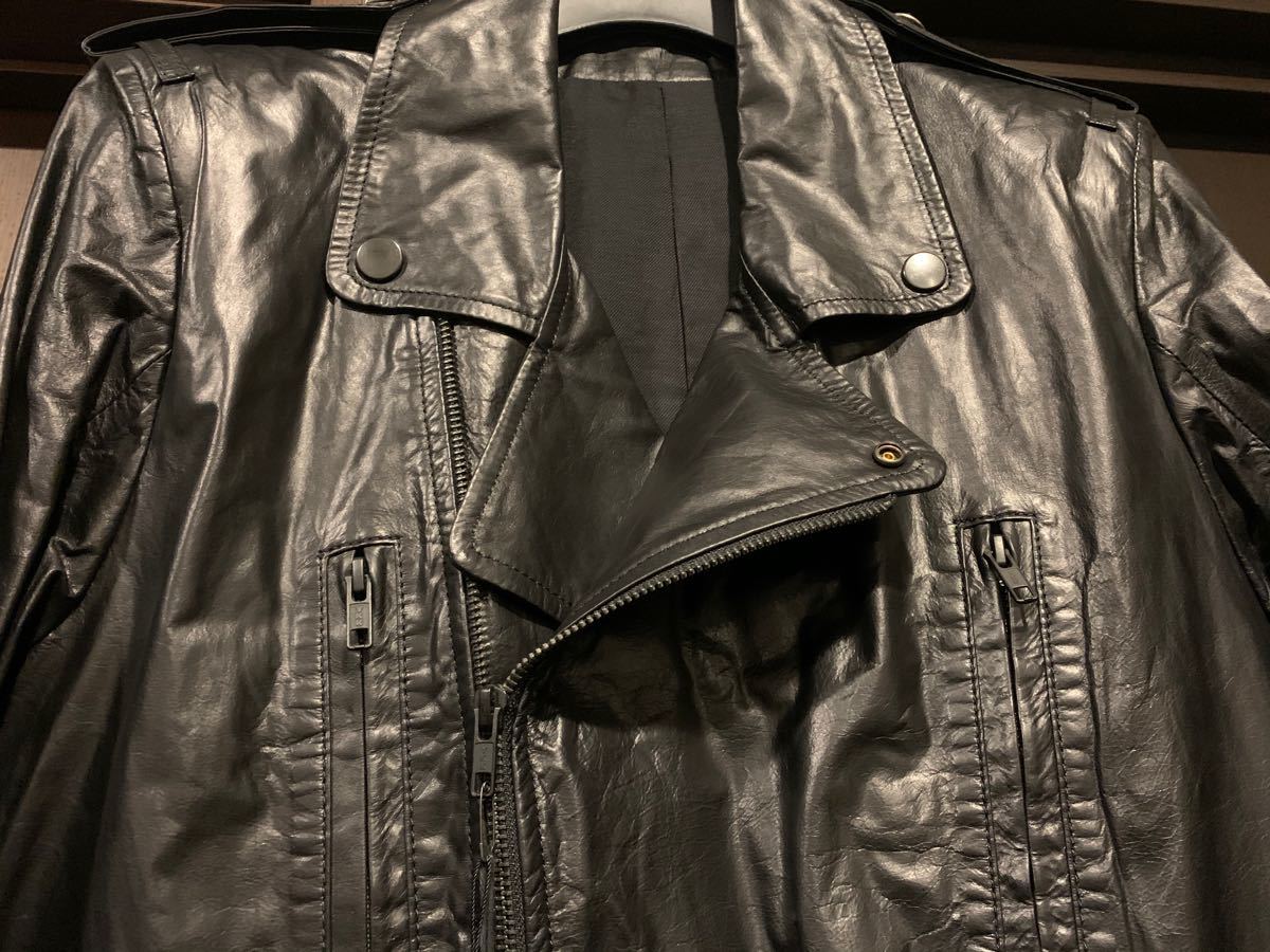 新品】Ann Demeulemeester 18SSレザーライダースジャケット 新品】Ann Demeulemeester 18SSレザーライダースジャケット