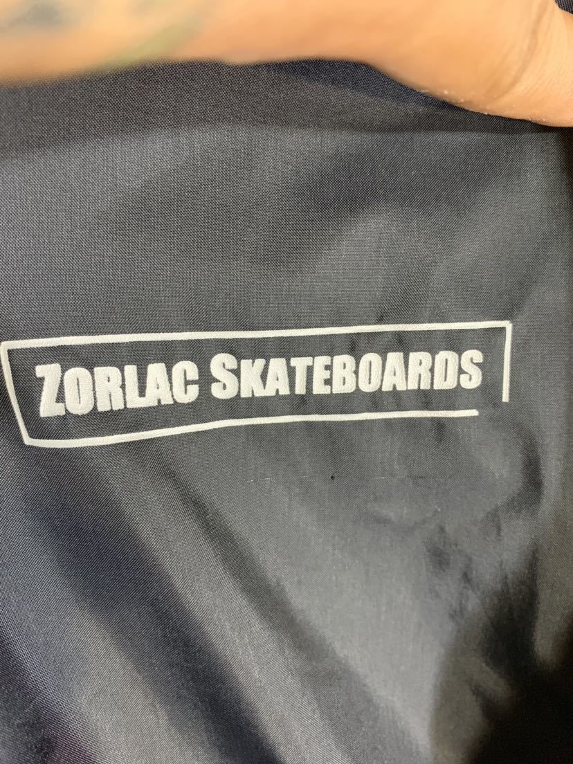 ZORLAC ゾーラック PUSHEAD パスヘッド ZOMBU スカル ガイコツ ドクロ × コウモリ × ロゴ United Sportsボディ コーチジャケット 黒 XL_画像8