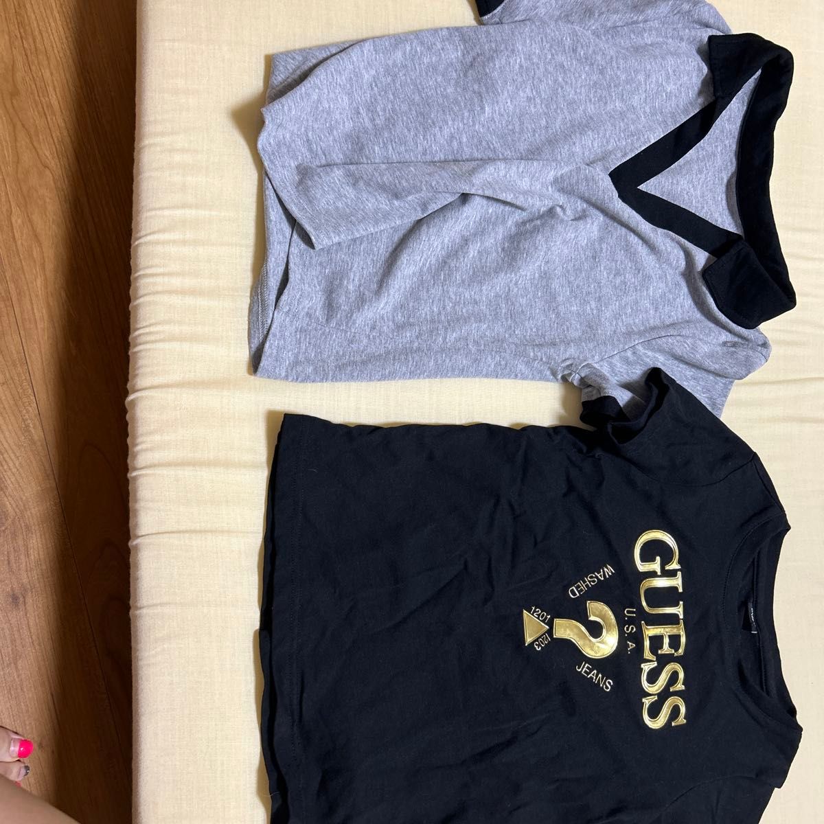 Tシャツ 半袖 GUESS ゲス ガス グレー黒 ブランドTシャツロンティ セット