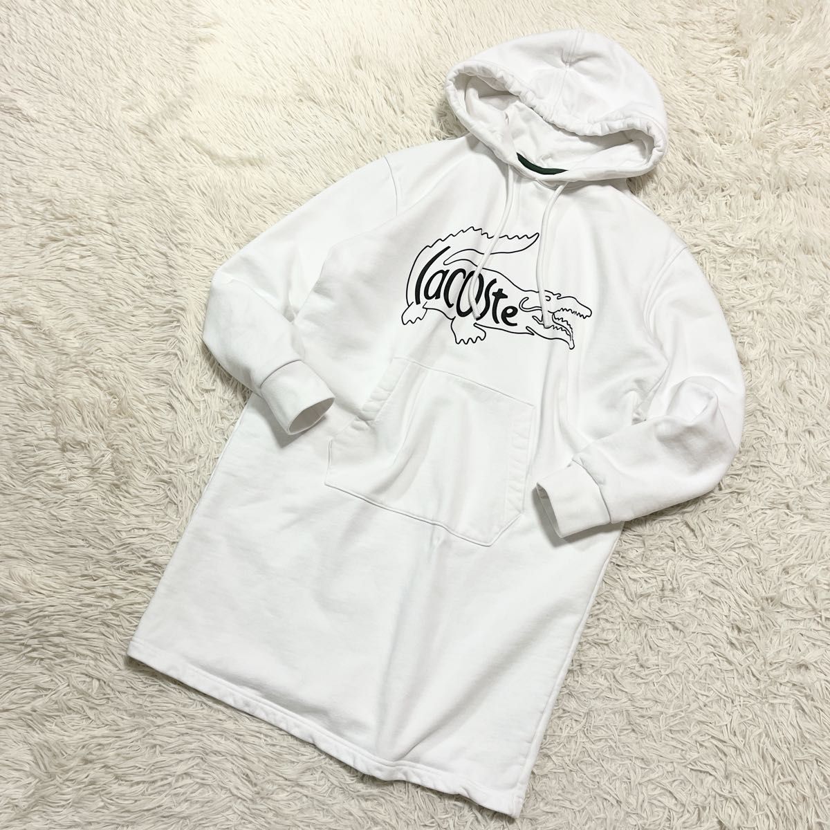 美品 LACOSTE ラコステ スウェット パーカー ワンピース 美品 LACOSTE ラコステ スウェット パーカー ワンピース