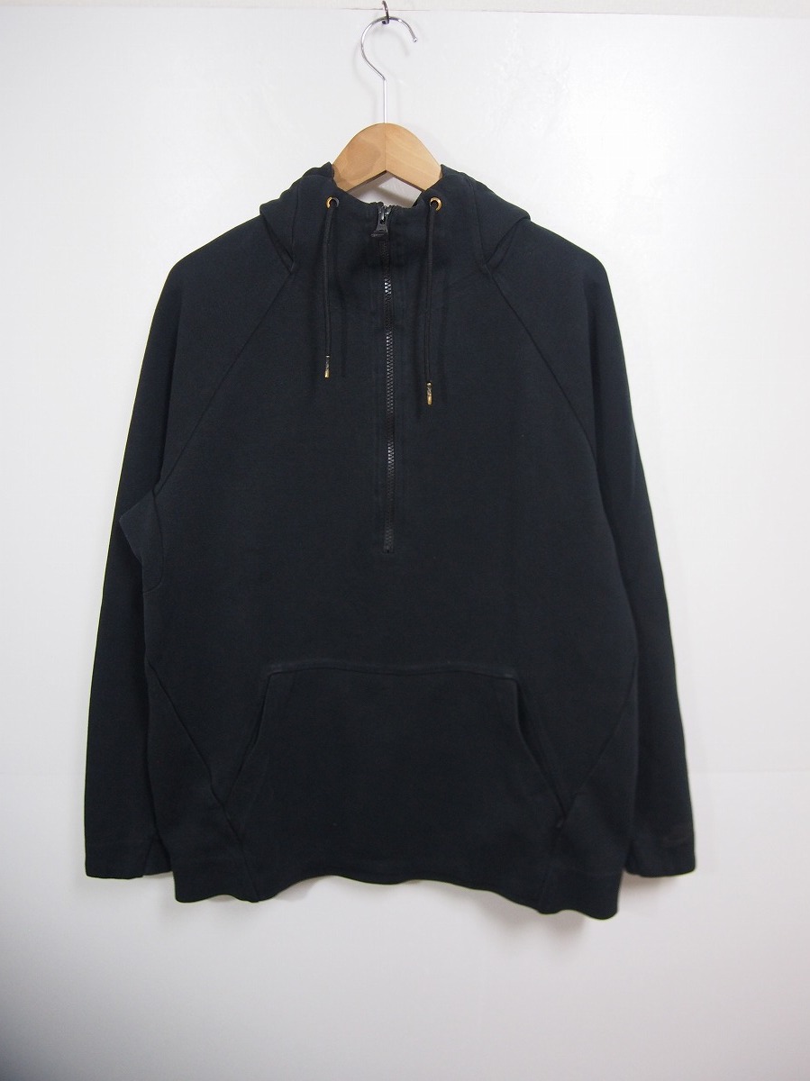 17AW NIKE AS M NSW TCH FLC HOODIE HZ ナイキ テックフリース ハーフジップ フーディ パーカー L 黒 884893-010 1002J_画像1