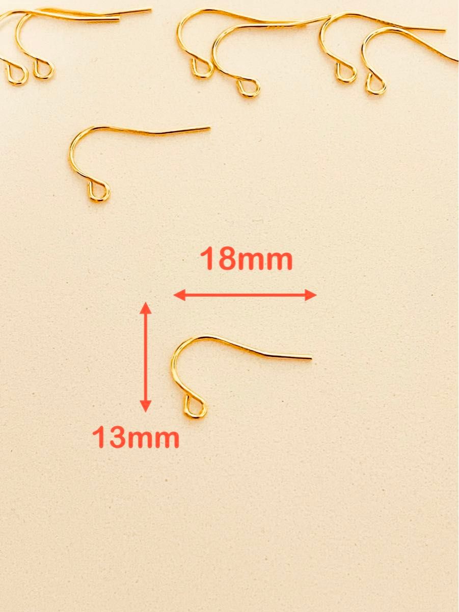NO.S13★14kgfカンタイプベーシックフックピアス50ペア(100個)刻印14KGF
