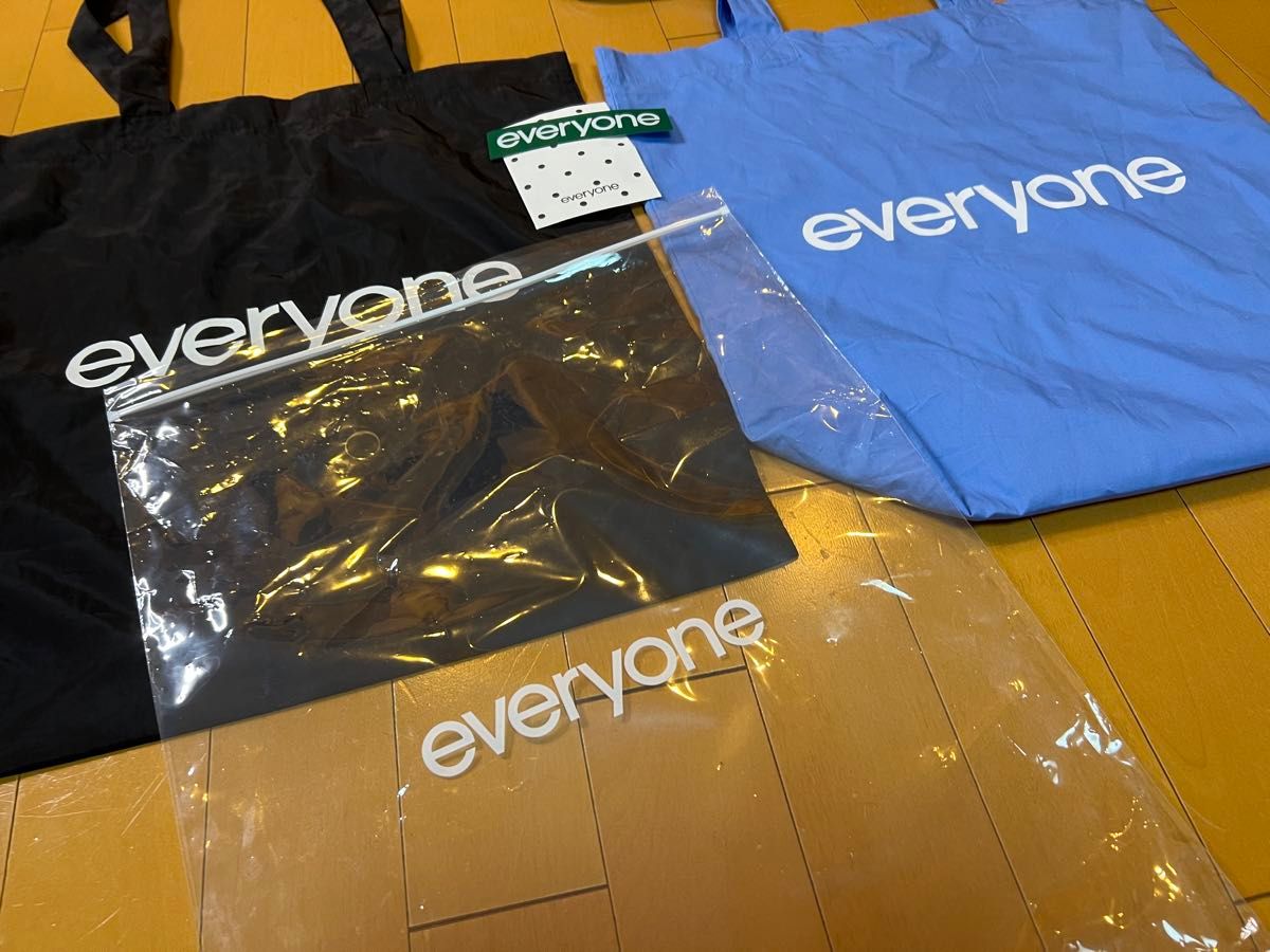 everyone エブリワン トートバッグ2色 ステッカー付 tote bag everyone エブリワン トートバッグ2色 ステッカー付 tote bag