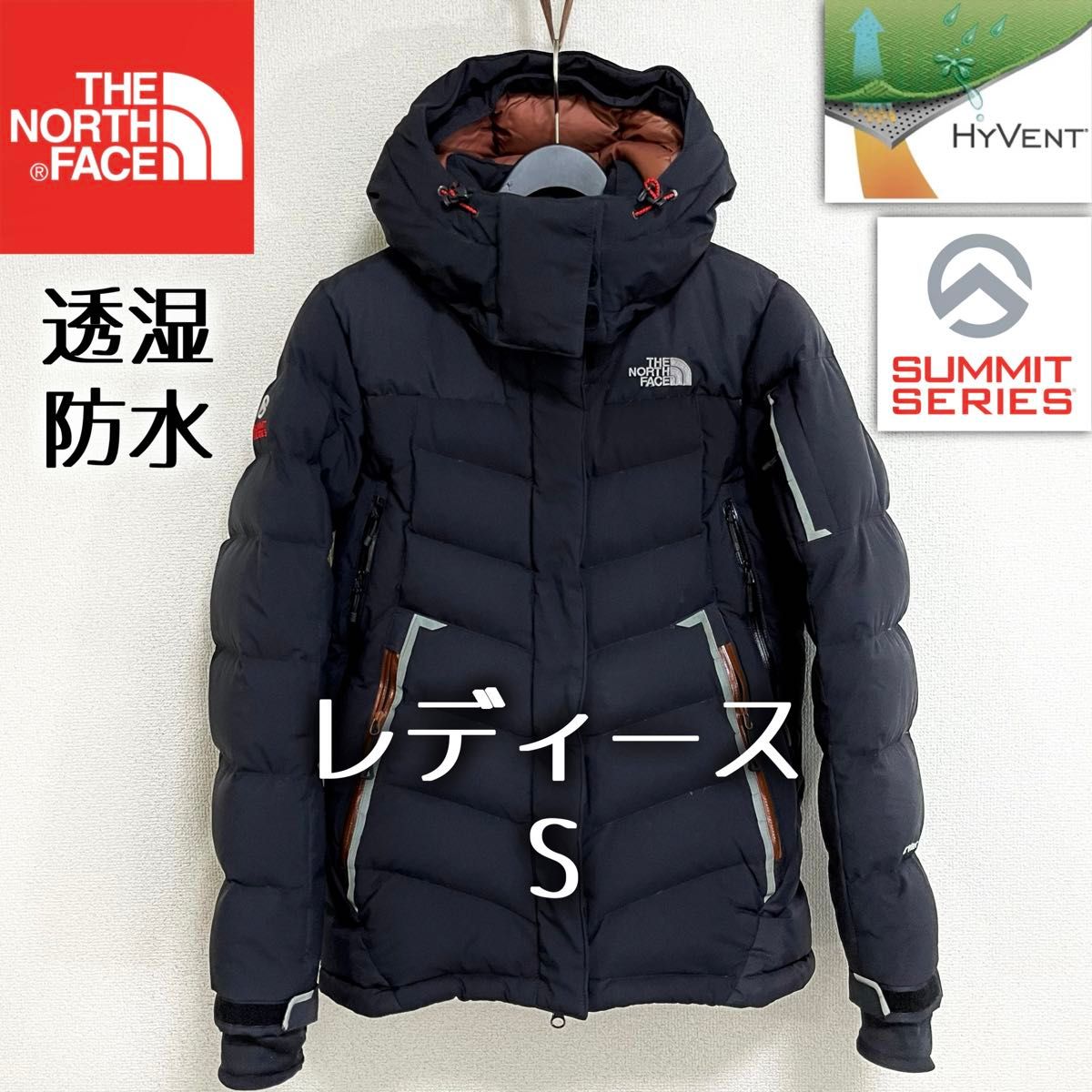 美品ノースフェイス ダウンコート HYVENT レディースS フード 美品ノースフェイス ダウンコート HYVENT レディースS フード