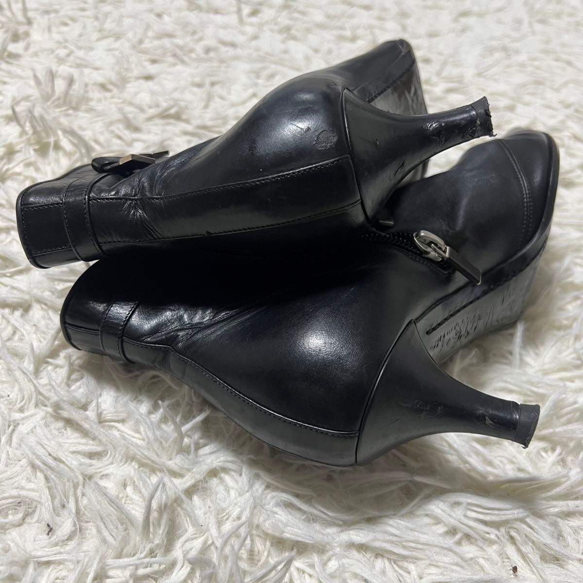 良品】LOUIS VUITTON ルイヴィトン レザーショートブーツ サイズ 良品】LOUIS VUITTON ルイヴィトン レザーショートブーツ サイズ