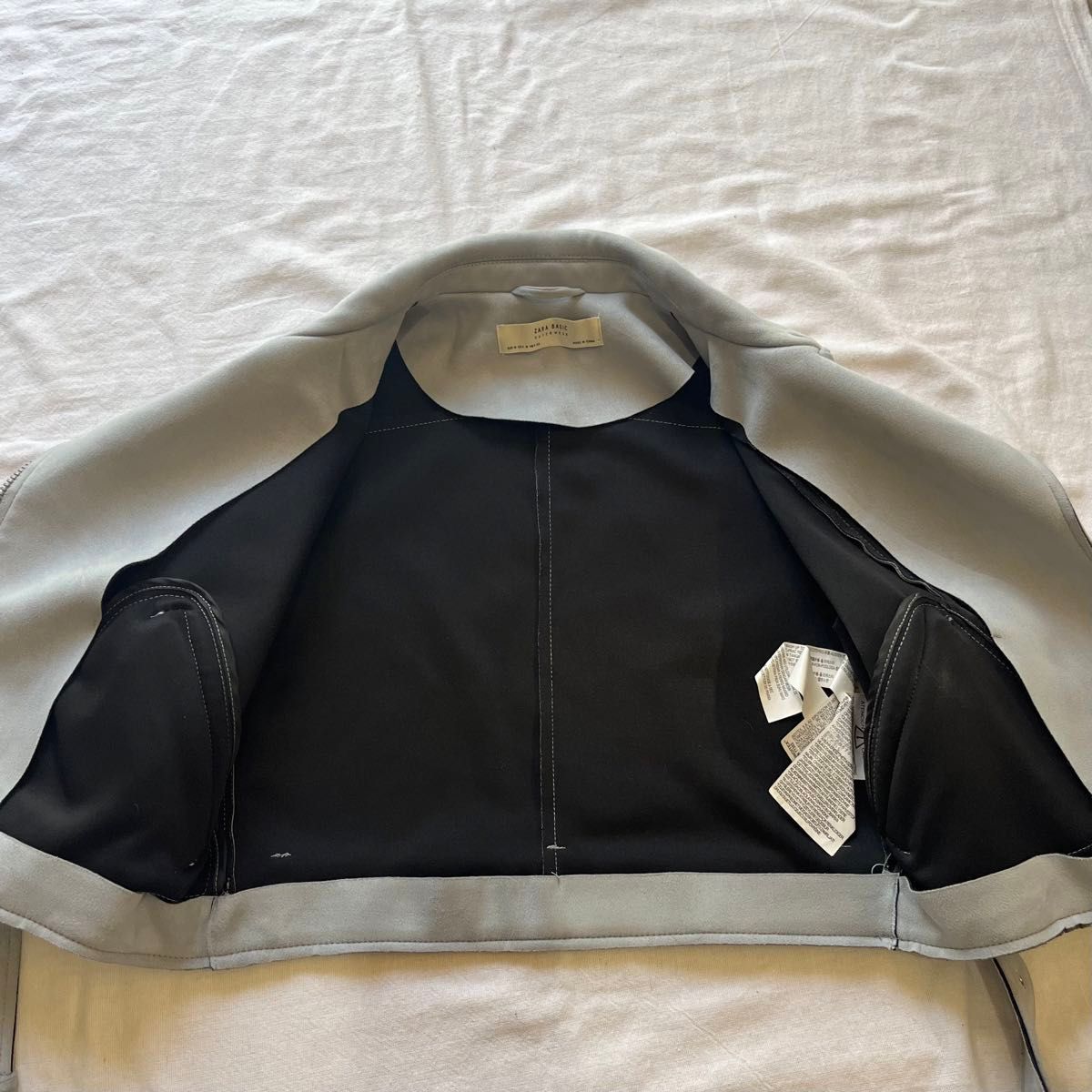 ZARA ライダース ジャケット ダブル スエード M グレー ベルト ZARA ライダース ジャケット ダブル スエード M グレー ベルト
