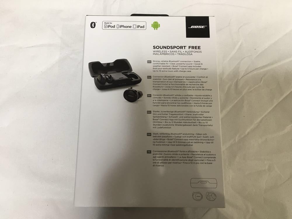 【使用済み中古品】BOSE SOUNDSPORT FREE WIRELESS BLACK 完全ワイヤレスイヤホン ボーズ SoundSport ブラック Wireless headphones_画像8