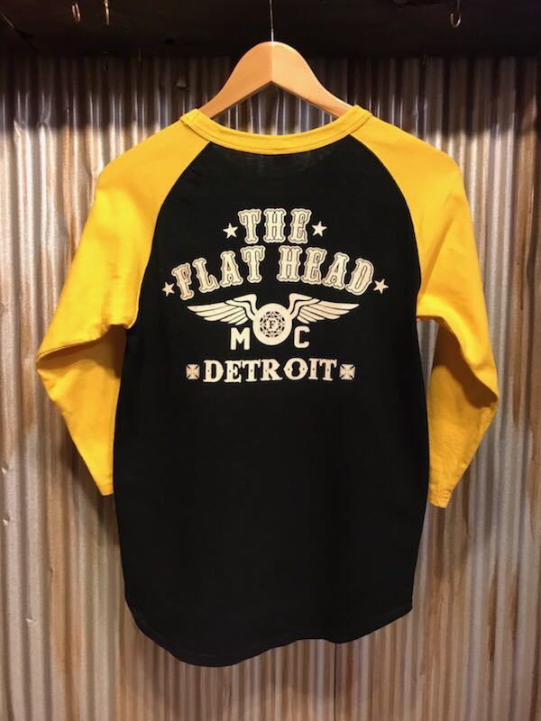 H994LPL メンズTシャツ THE FLAT HEAD フラットヘッド 七分袖 ラグラン ロンT プリント バイカー フライングホイール / S 送料一律520円_画像6