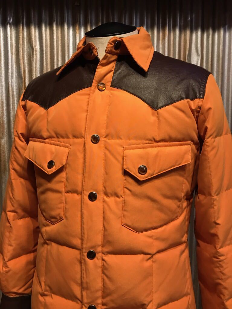 I115 men's down jacket THE FLAT HEAD Flat Head shirt Western American Casual leather yoke thin (8)/ approximately S