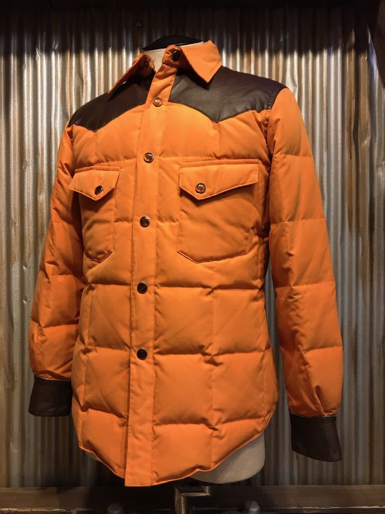 I115 men's down jacket THE FLAT HEAD Flat Head shirt Western American Casual leather yoke thin (8)/ approximately S