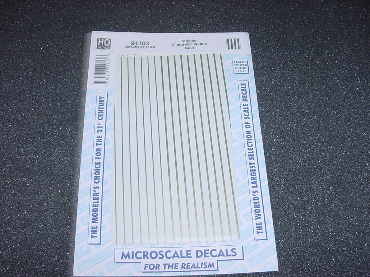 HO Microscale Decal 91103 Stripes 3" and 4 3/4" width Gold_画像1
