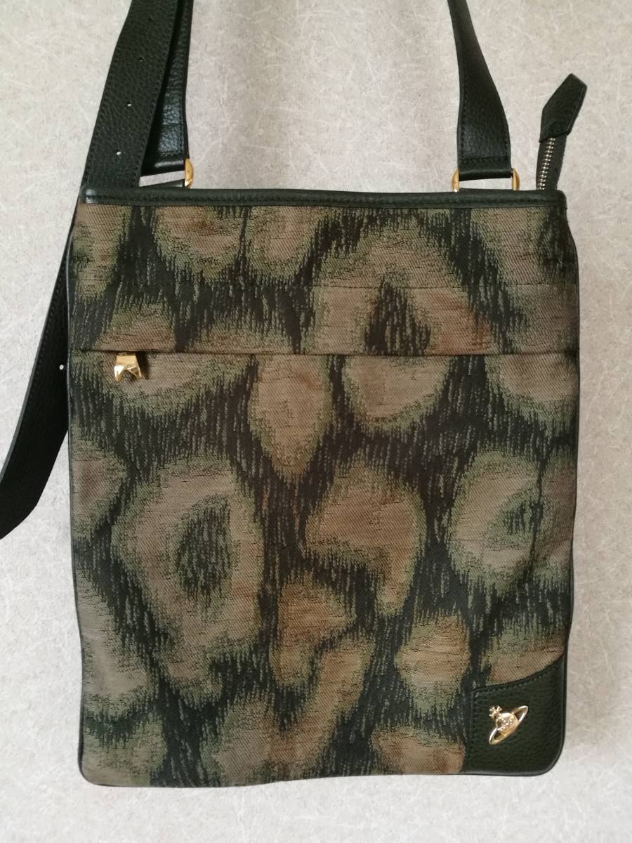 最新作売れ筋が満載バッグ廃版 レア Vivienne Westwood ヴィヴィアンウエストウッド レオパード 豹柄 ショルダーバッグ 深緑 グリーン 伊 イタリア製 Made in Italy