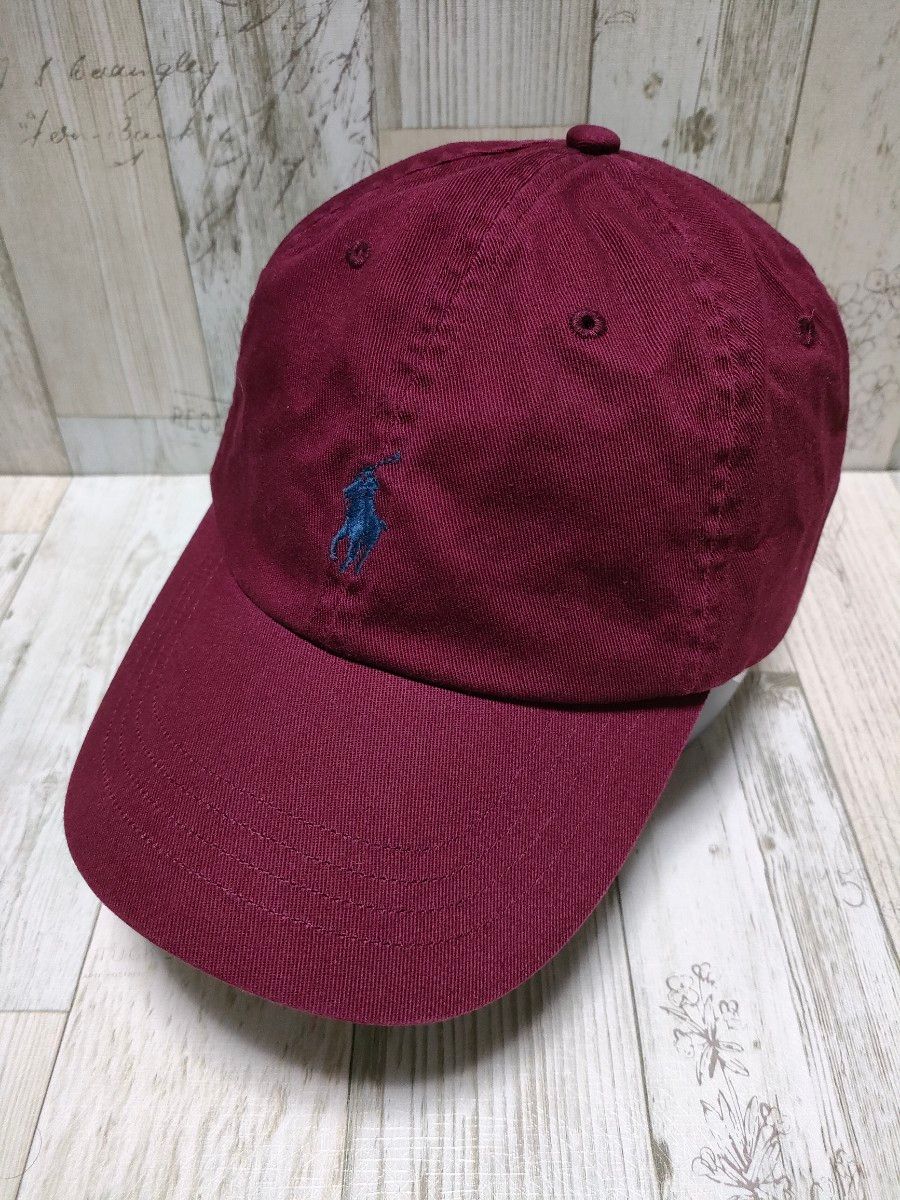 POLO ralph Lauren ロゴキャップ レザー バーガンディ ポロラルフローレン バーガンディ キャップ POLO RALPH LAUREN