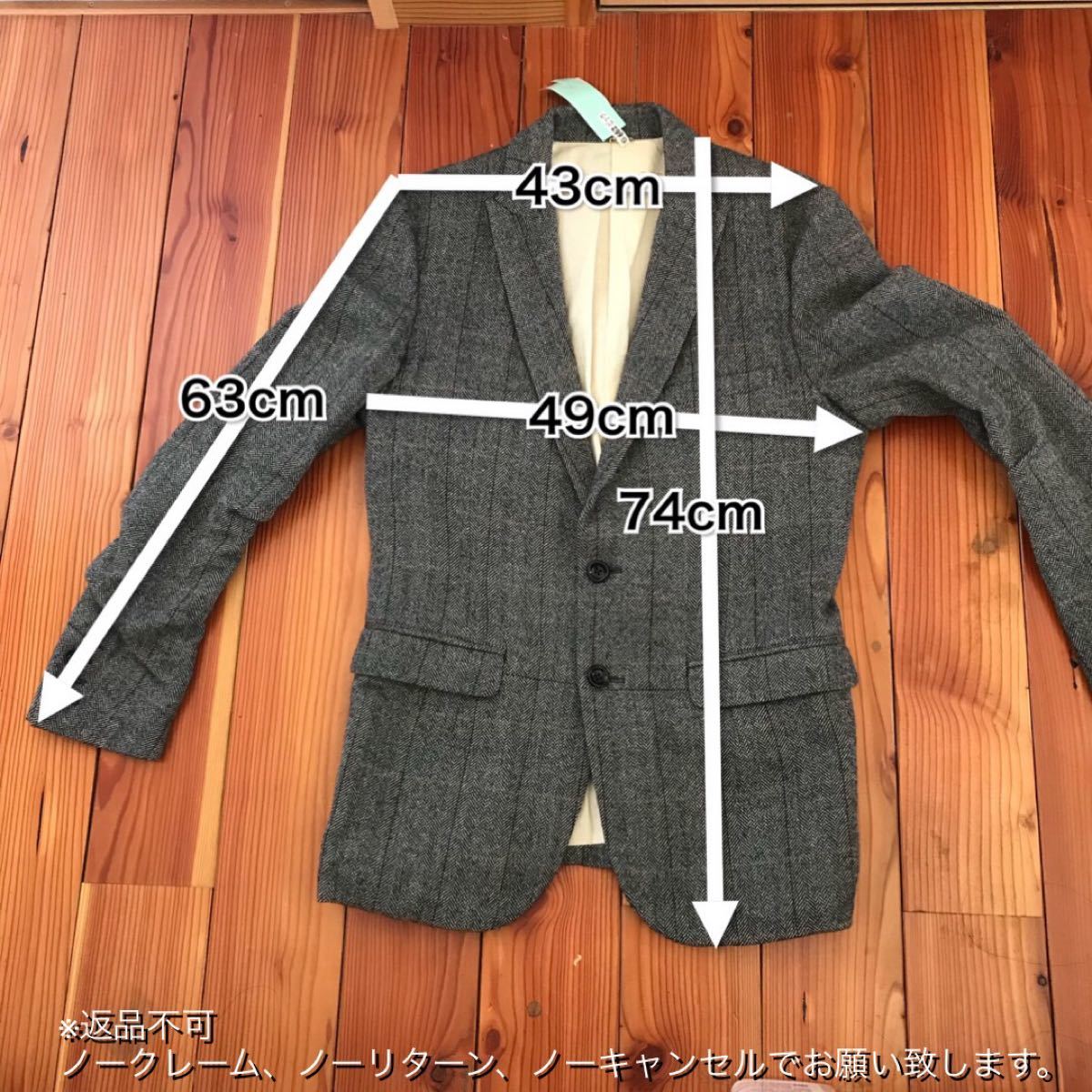sixe】ウール/たわみジャケット/グレー系チェック/size:50 cnema.fr