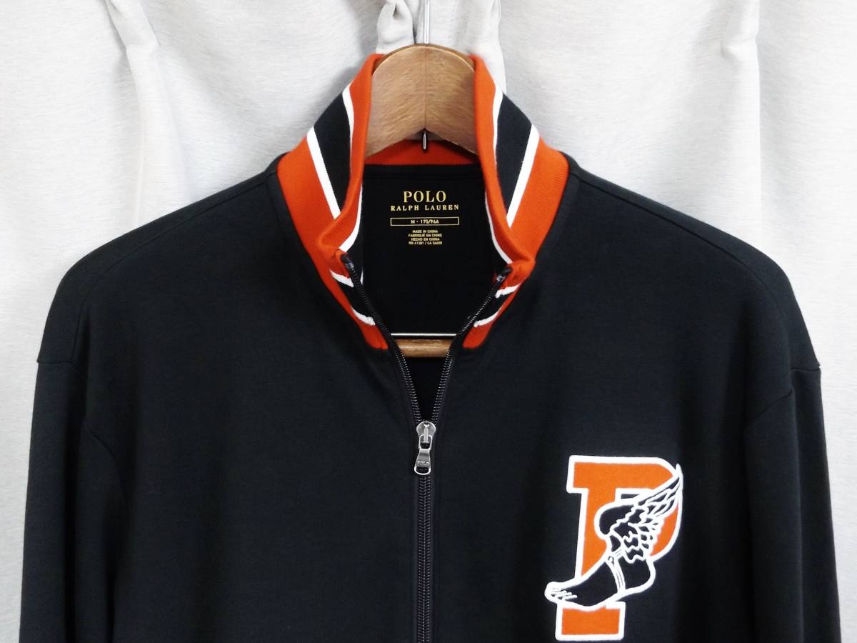 ◆Polo Ralph Lauren ラルフローレン トラックトップ ジャージ ジャケット P ウイングフット ブラック M スウェット 未使用 新品 送料無料